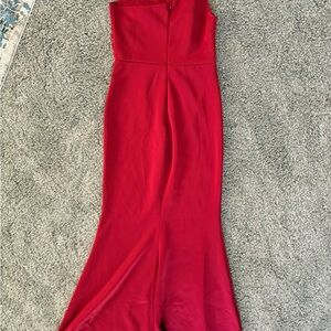 Elegant Red Strapless Gown